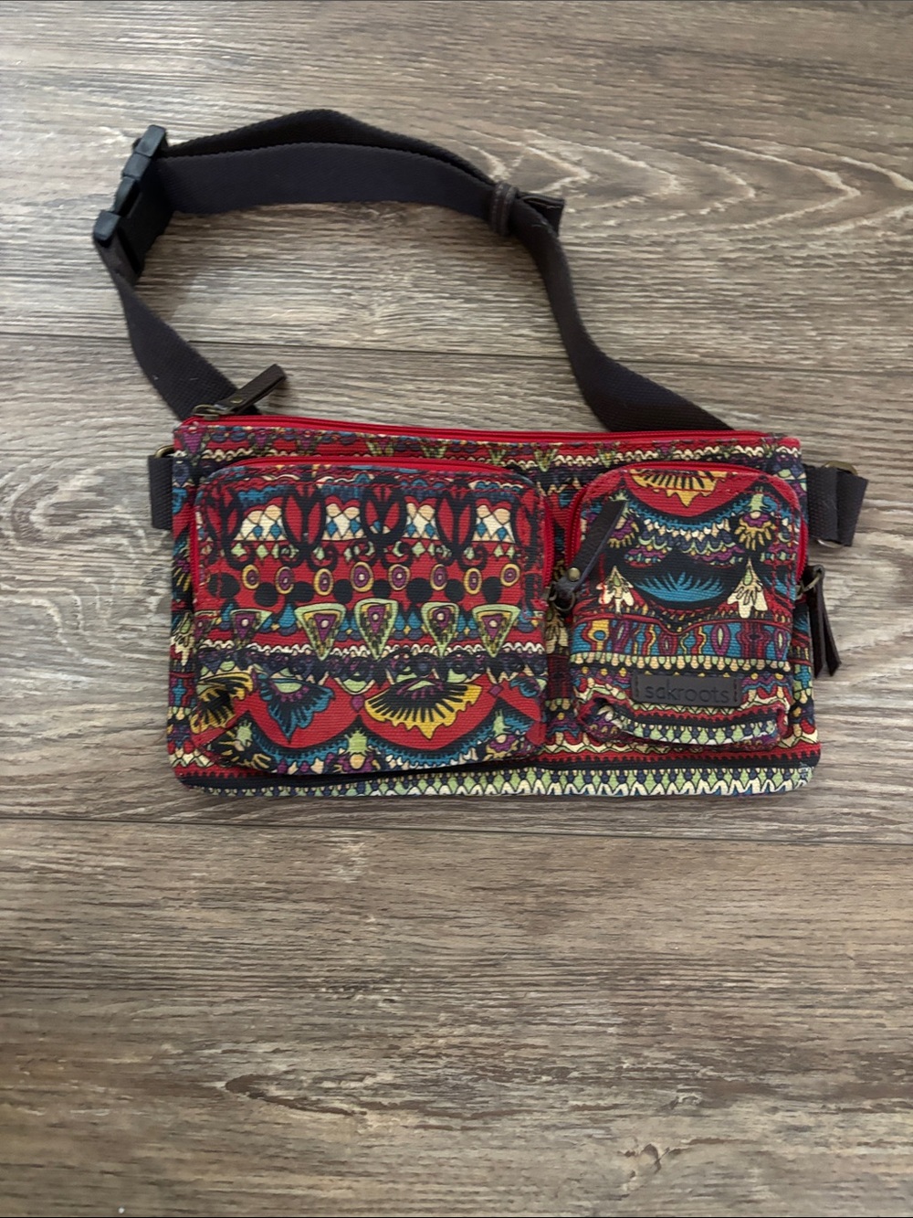 Sakroots Red Multi Printed Crossbody Waist Bag
